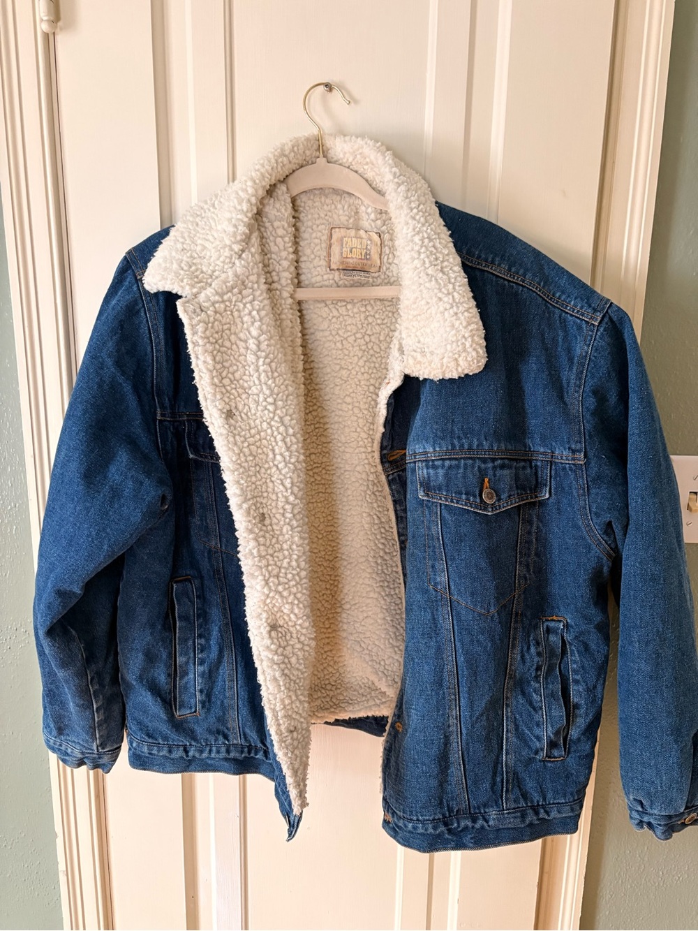 Faded Glory Blue Denim Sherpa Jacket